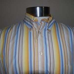 Striped Burberry Button Down Size Large